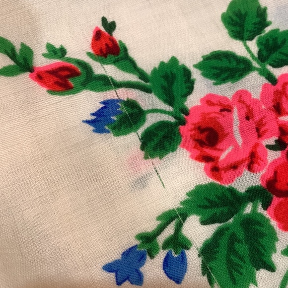 💙💛 Vintage Ukrainian Wool Scarf Khustka Floral 1980s 💙💛 - Picture 8 of 8